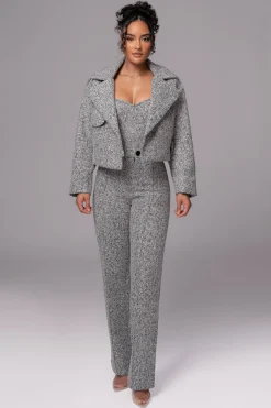 JLUXLABEL Lt. Grey Zoe Tweed Jacket