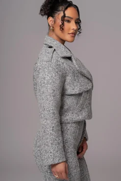 JLUXLABEL Lt. Grey Zoe Tweed Jacket