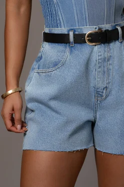 JLUXLABEL Medium Wash Denim Jourdan Shorts