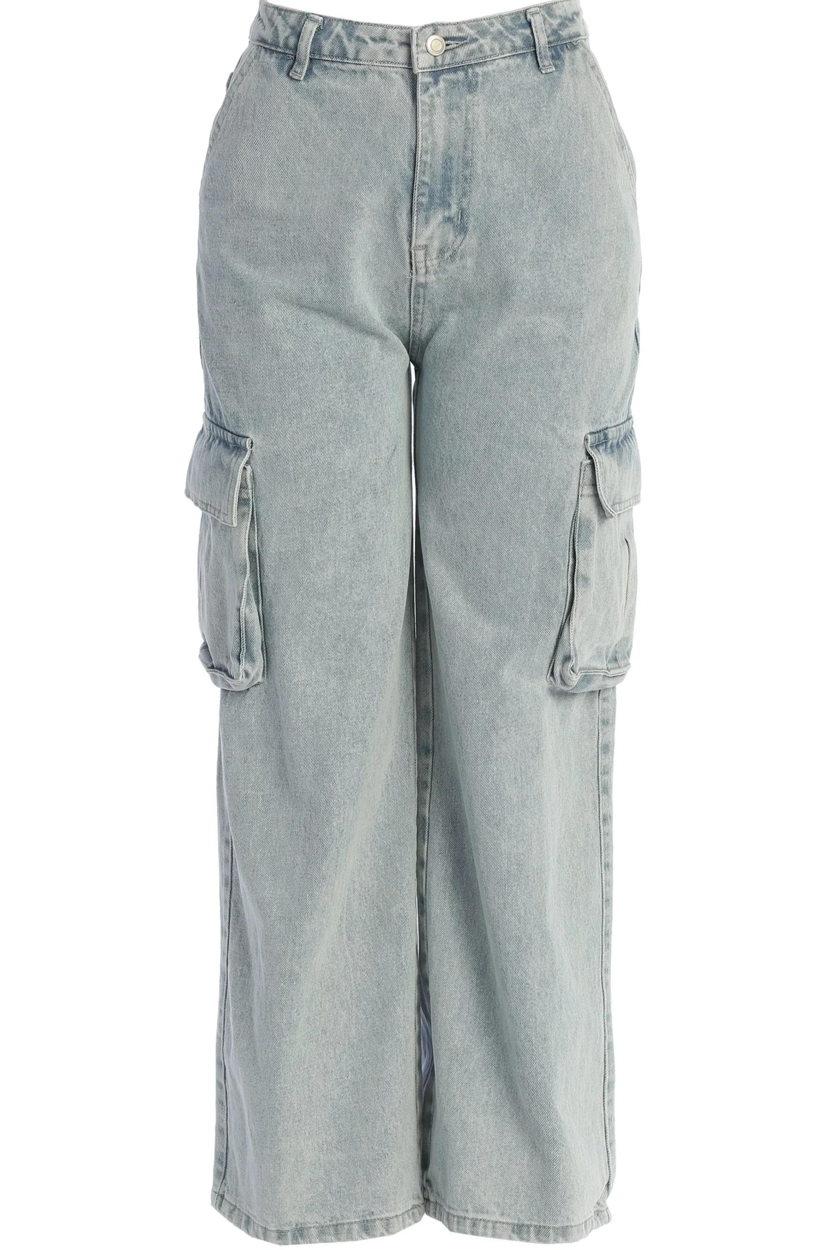 JLUXLABEL Medium Wash Denim Val Slouch Cargo Jeans