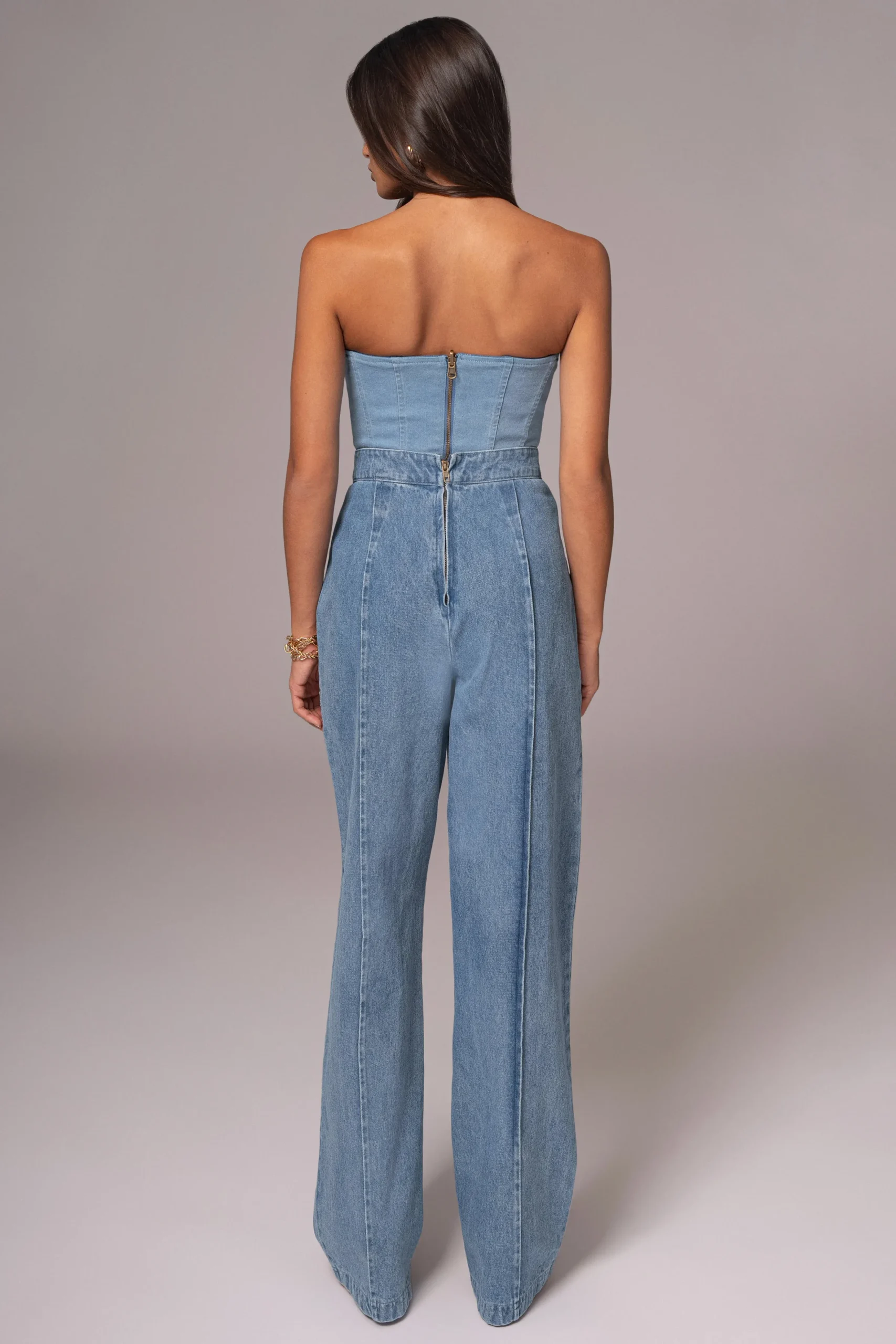 JLUXLABEL Medium Wash Fenix Reversible Denim Corset