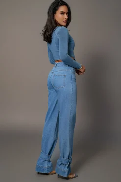 JLUXLABEL Medium Wash Sissel Denim Jeans