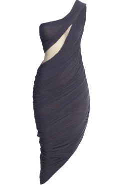 JLUXLABEL Midnight Blue Aura Shimmer Midi Dress