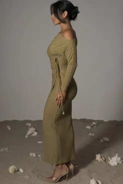 JLUXLABEL Moss Odelia Crinkled Maxi Dress