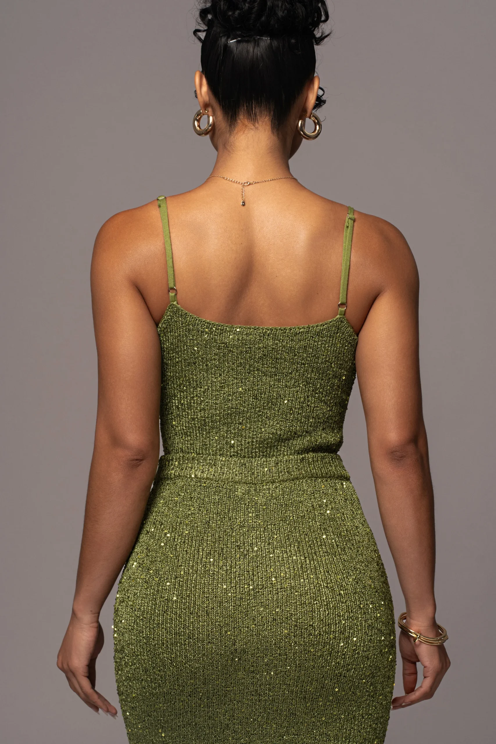 JLUXLABEL Moss Palace Sequin Skirt Set