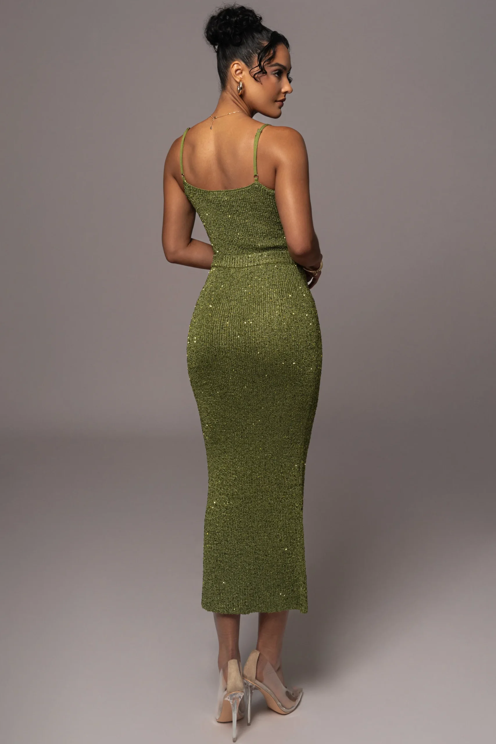 JLUXLABEL Moss Palace Sequin Skirt Set