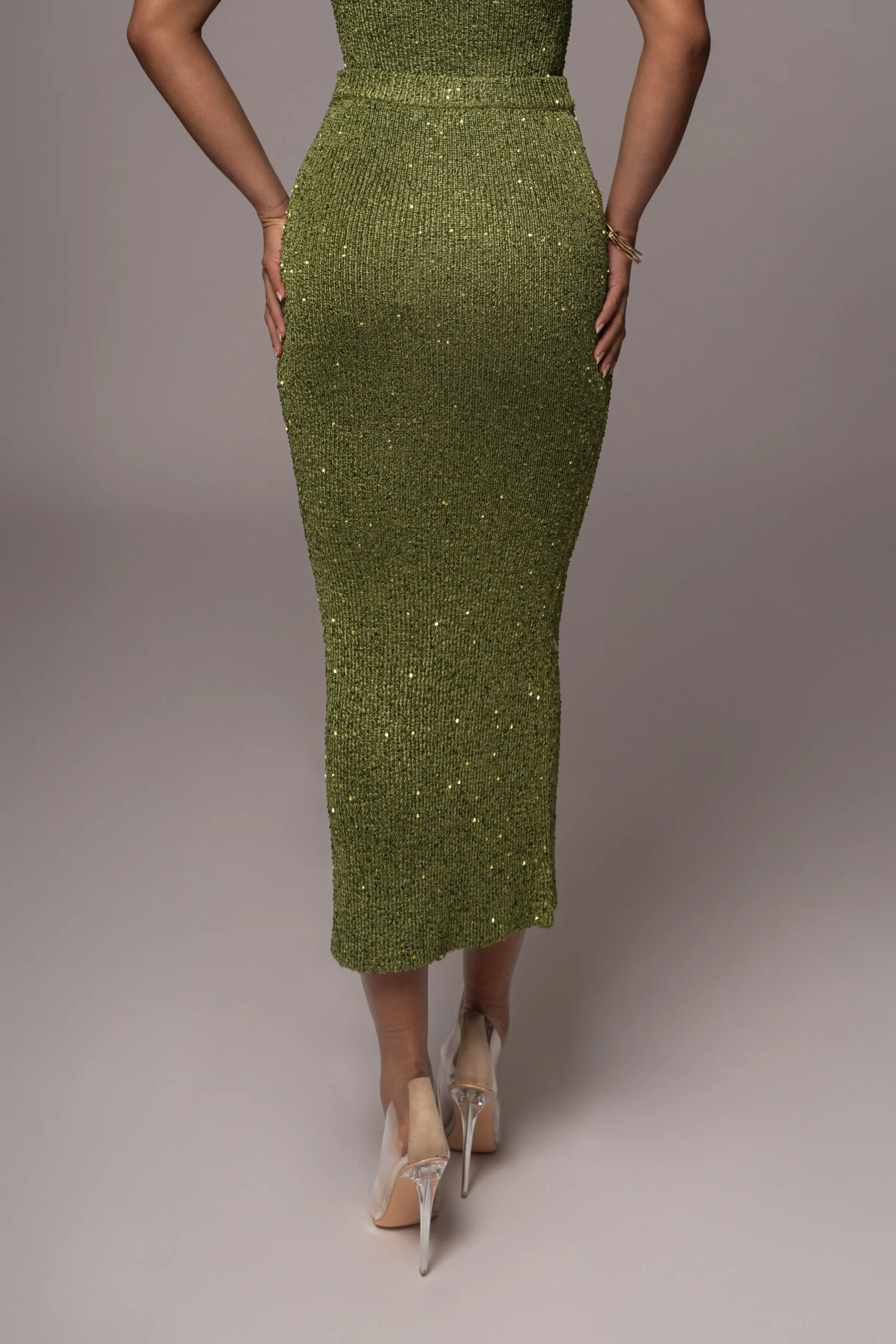 JLUXLABEL Moss Palace Sequin Skirt Set