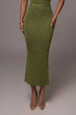 JLUXLABEL Moss Palace Sequin Skirt Set