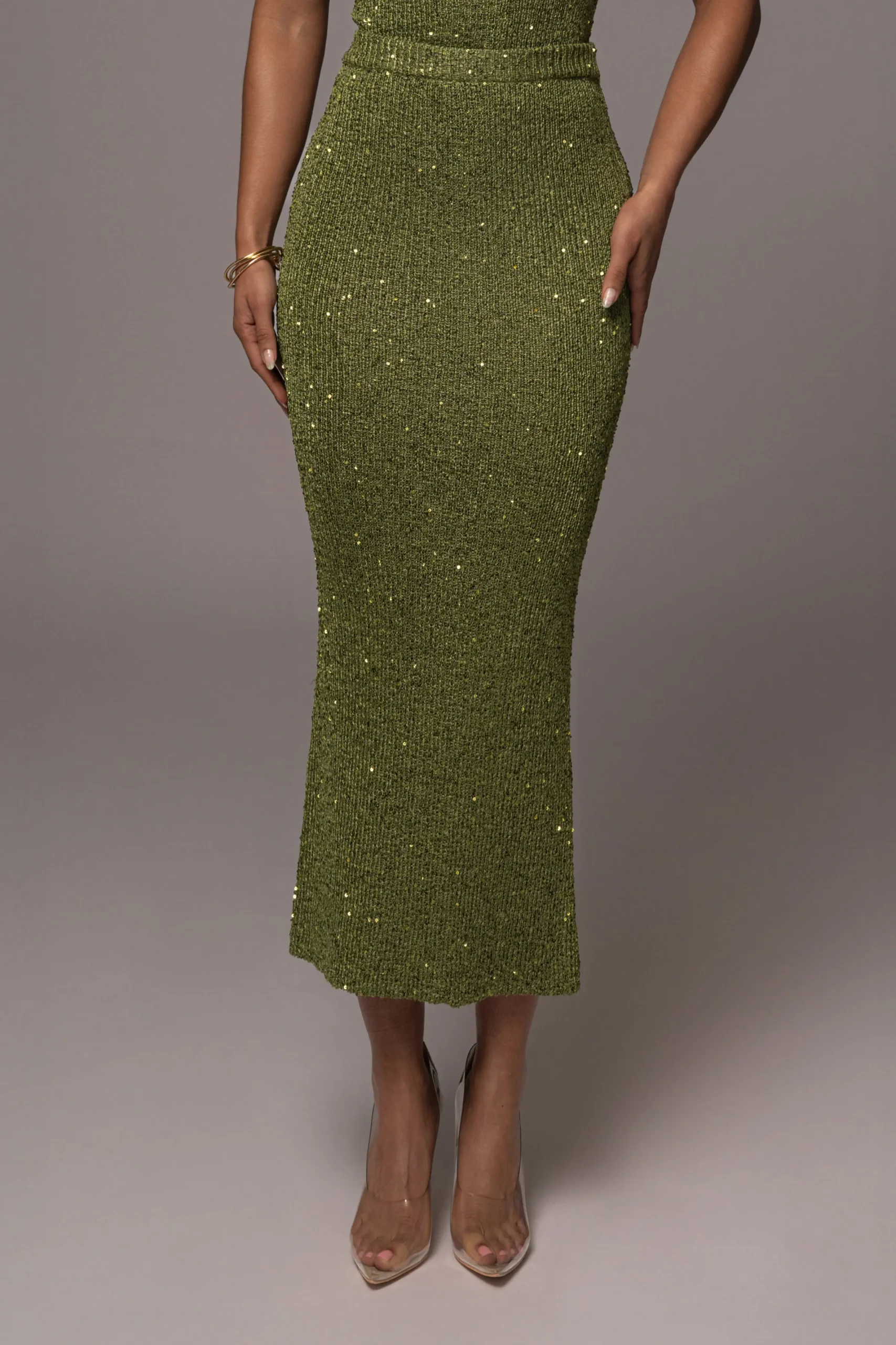 JLUXLABEL Moss Palace Sequin Skirt Set