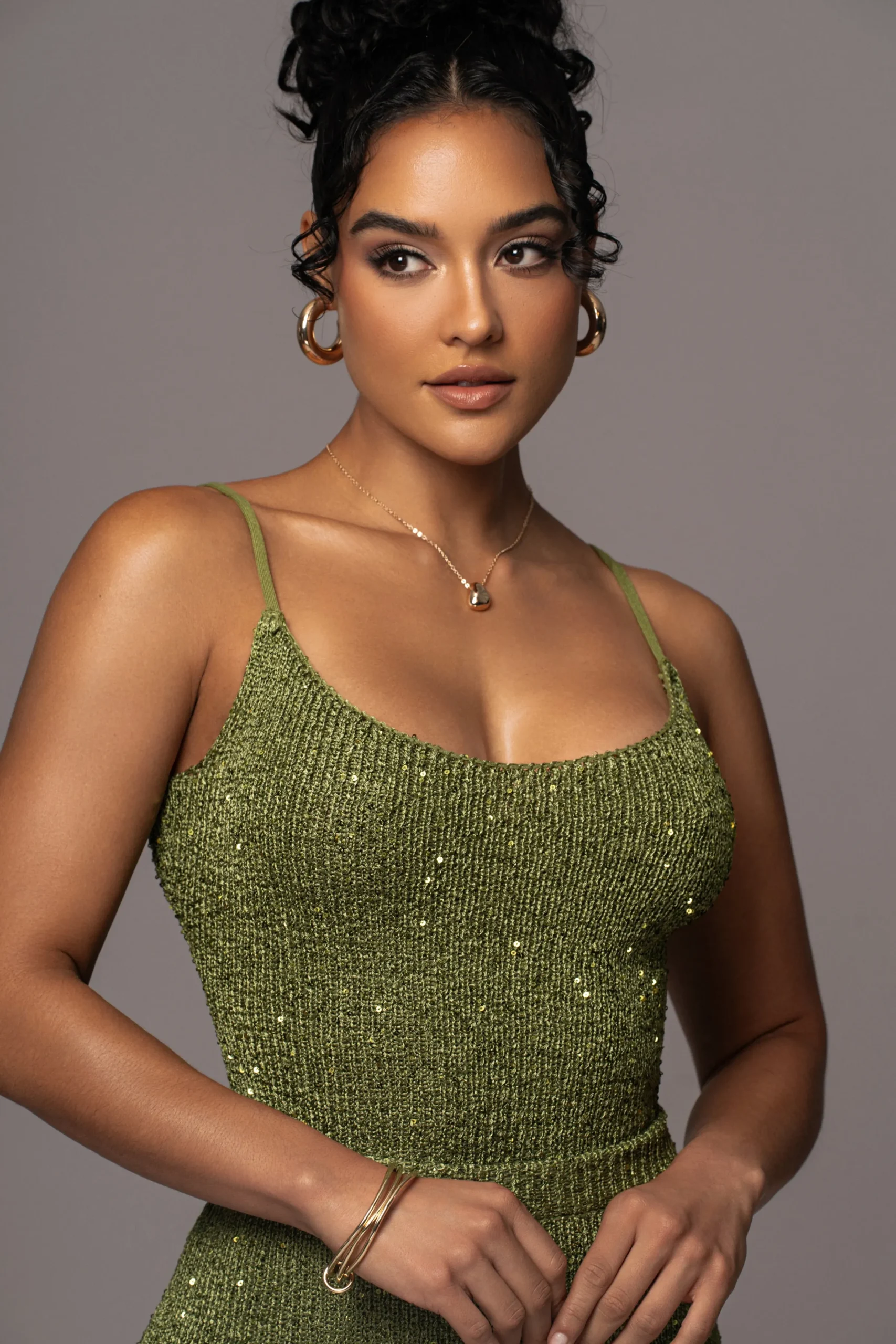 JLUXLABEL Moss Palace Sequin Skirt Set