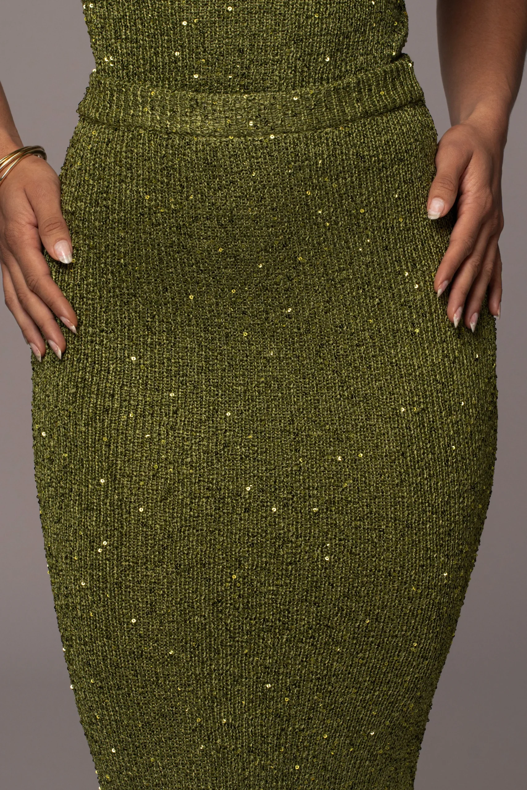 JLUXLABEL Moss Palace Sequin Skirt Set