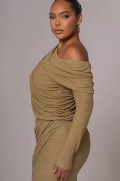 JLUXLABEL Moss Textured One Shoulder Bodysuit
