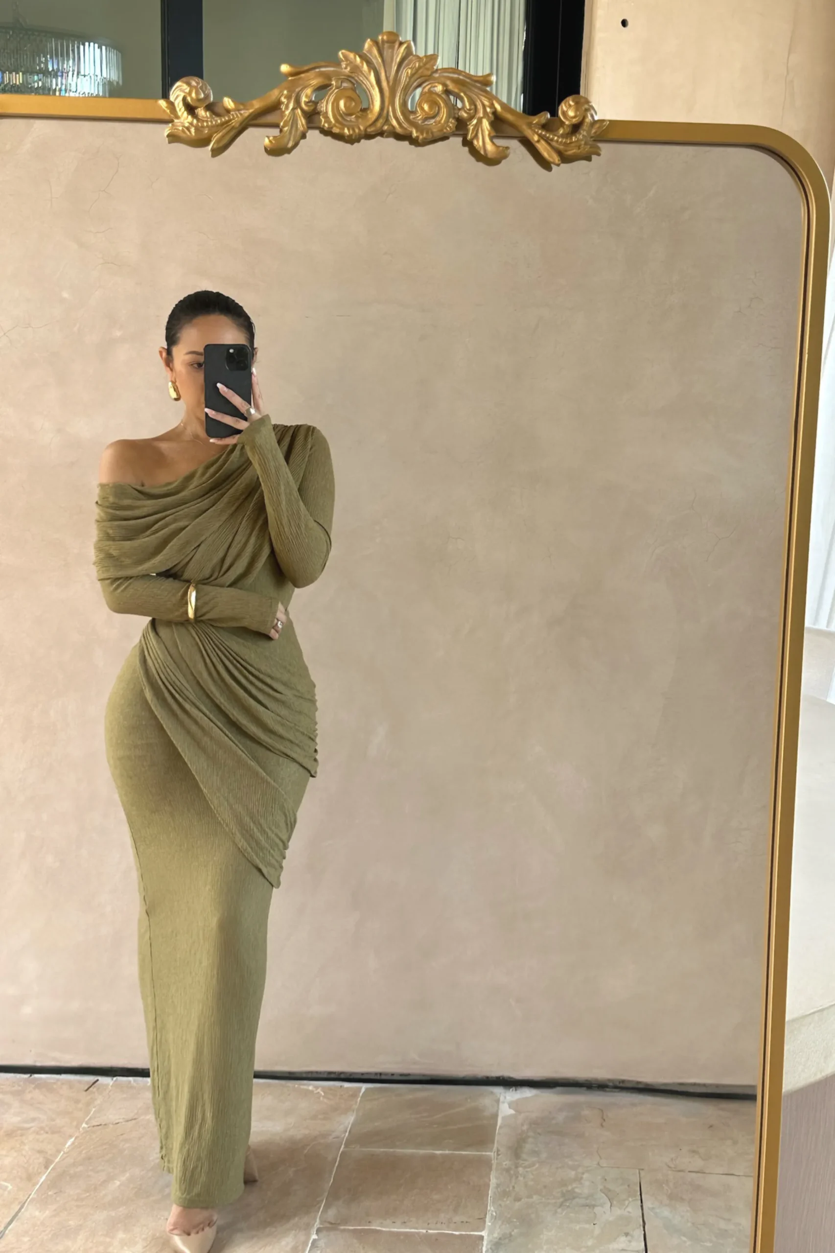 JLUXLABEL Moss Textured One Shoulder Bodysuit