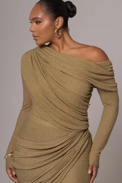 JLUXLABEL Moss Textured One Shoulder Bodysuit