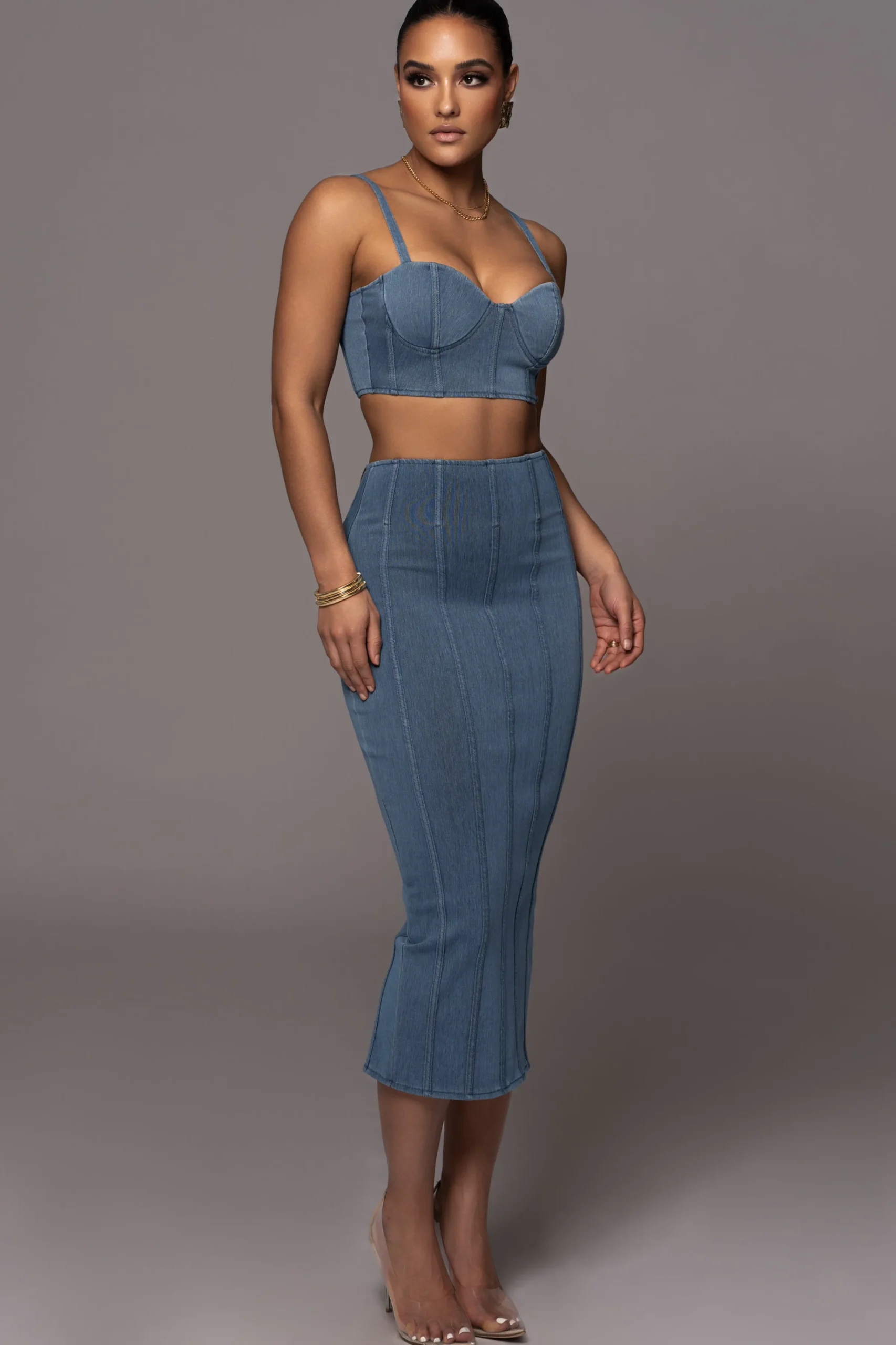 JLUXLABEL NAT LIV x Denim Eliana Skirt Set