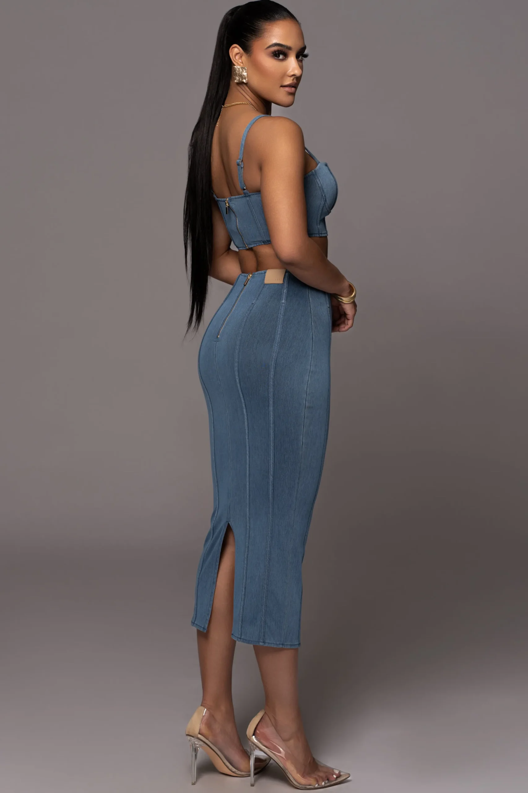 JLUXLABEL NAT LIV x Denim Eliana Skirt Set