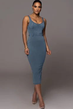 JLUXLABEL NAT LIV x Denim Malika Midi Dress