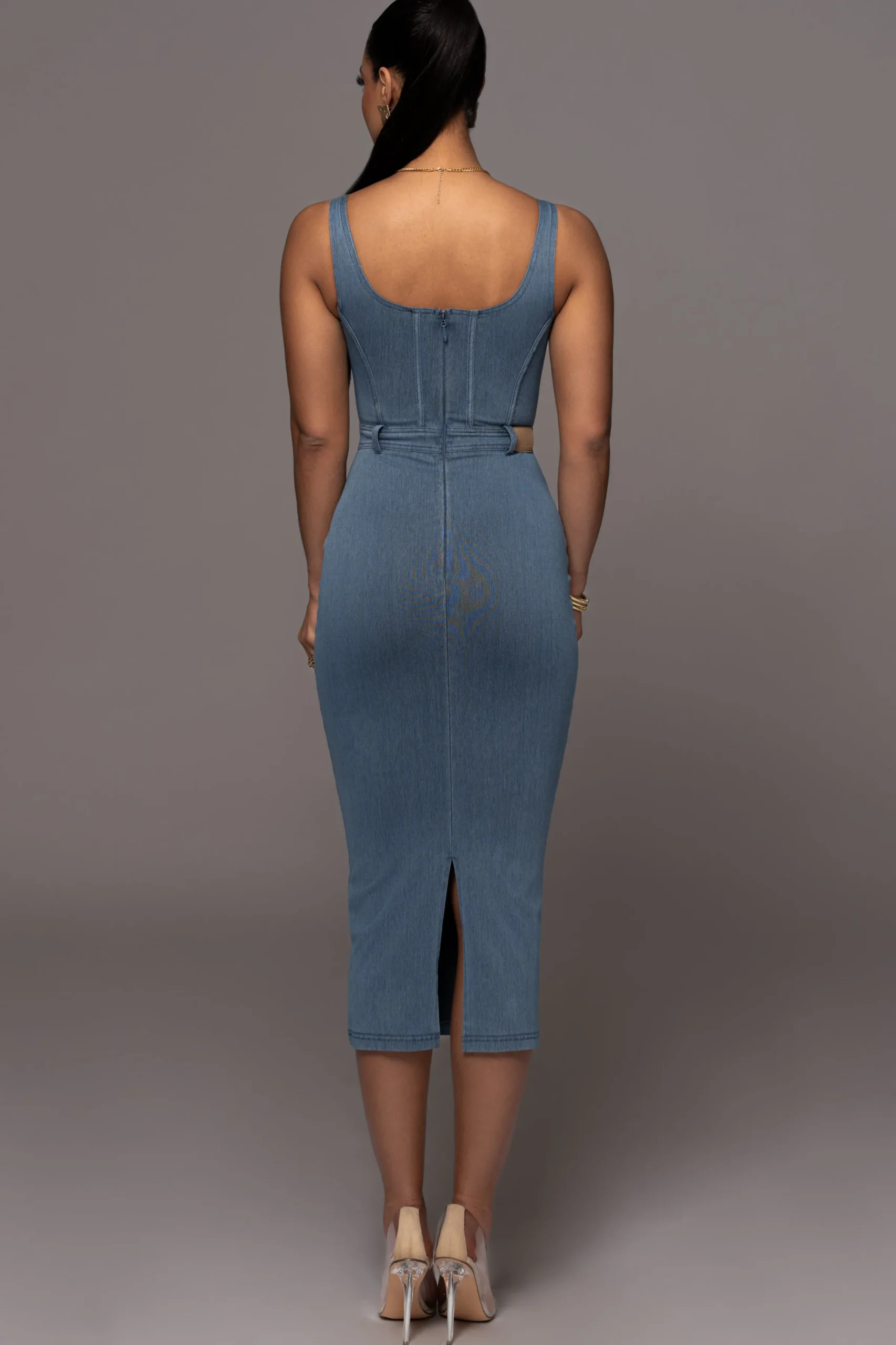 JLUXLABEL NAT LIV x Denim Malika Midi Dress