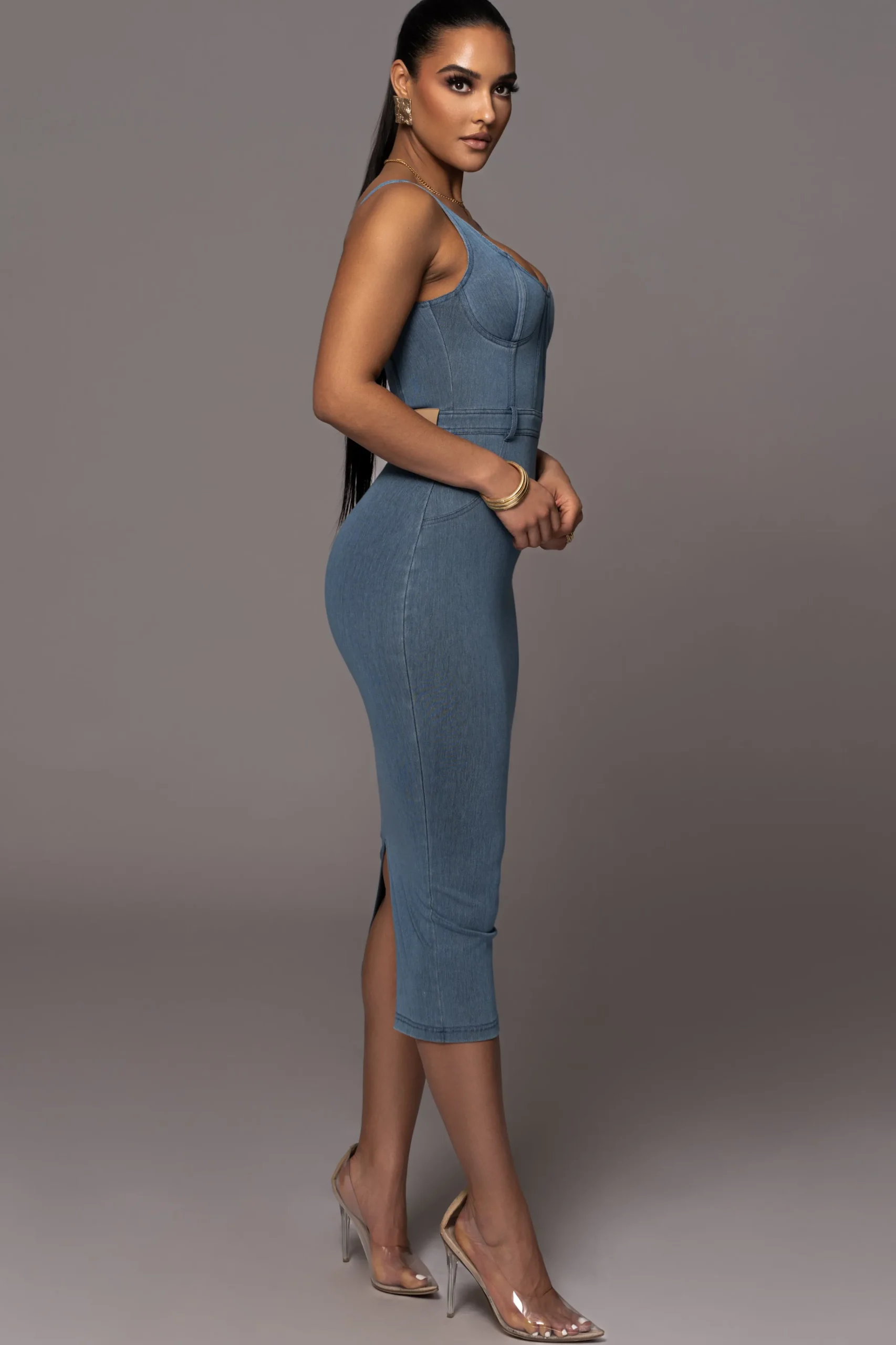 JLUXLABEL NAT LIV x Denim Malika Midi Dress