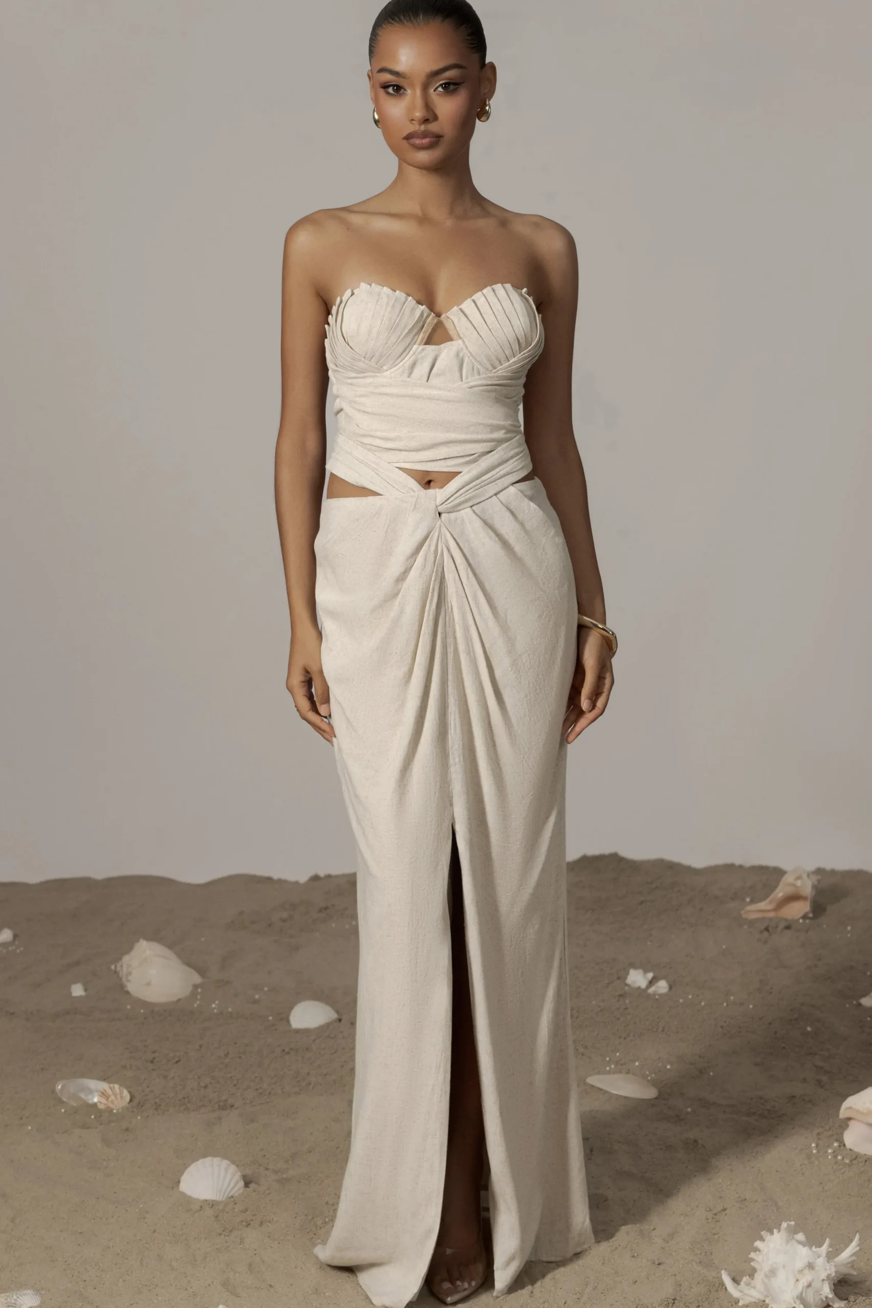 JLUXLABEL Natural Arielle Bustier Top