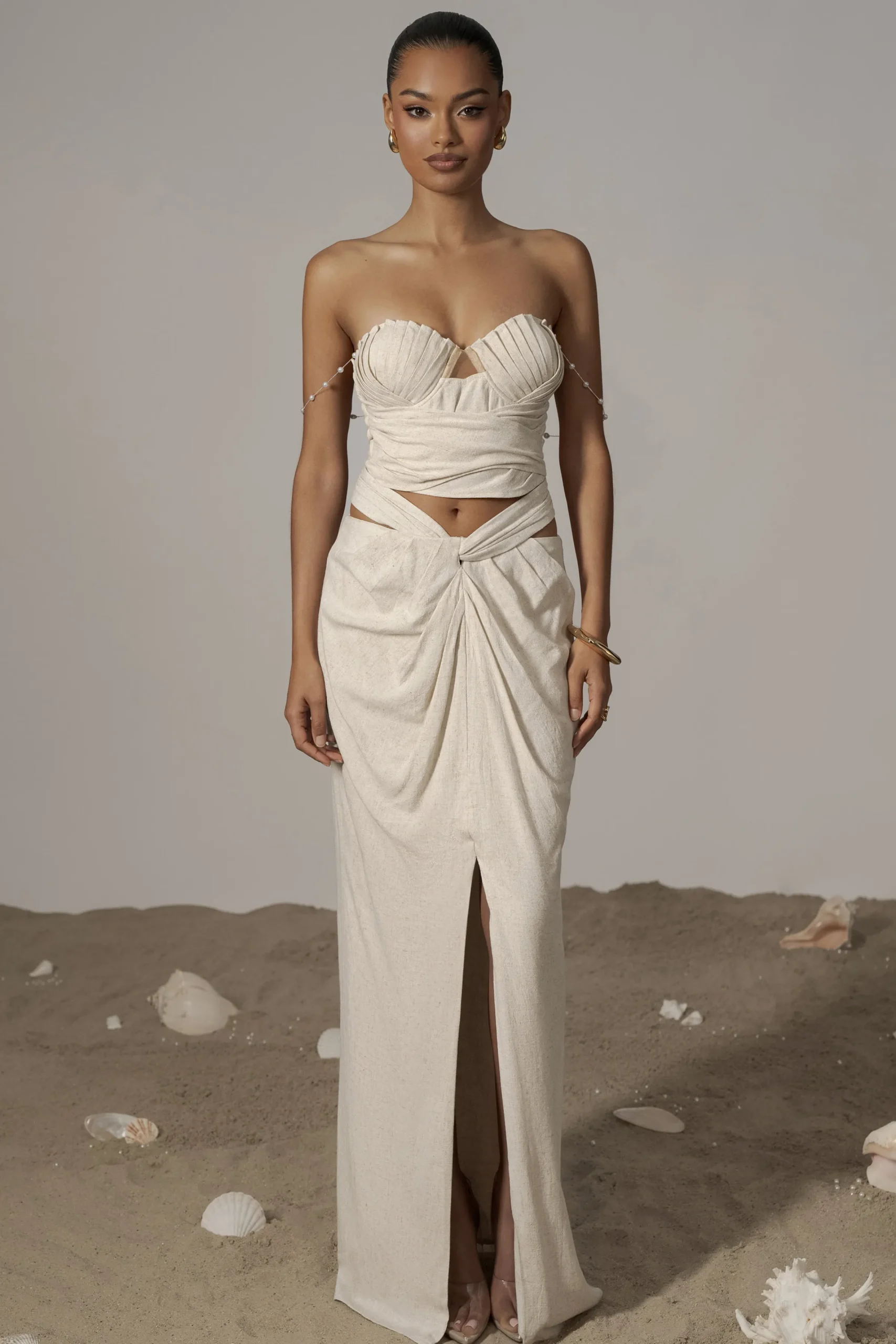 JLUXLABEL Natural Arielle Bustier Top
