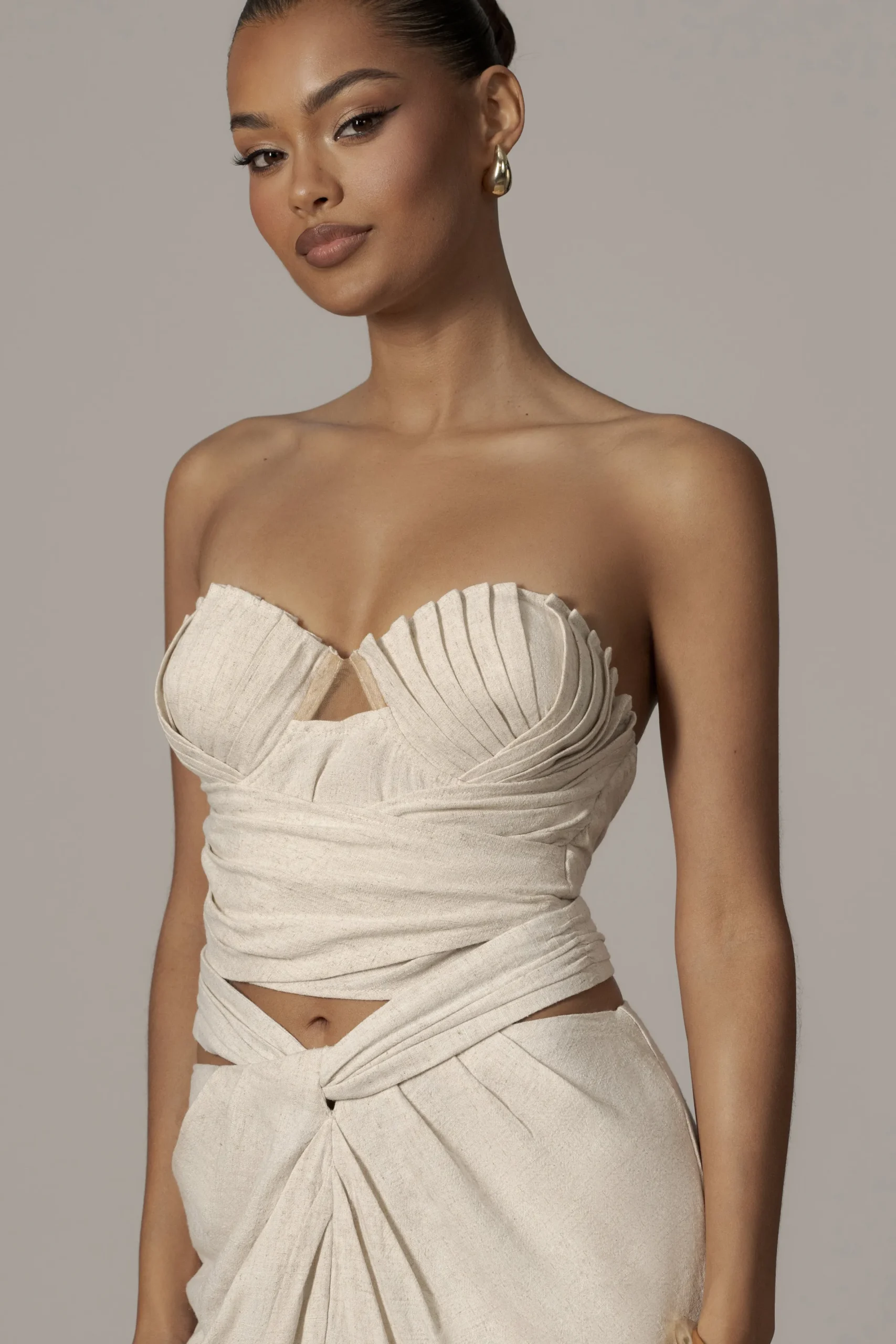 JLUXLABEL Natural Arielle Bustier Top