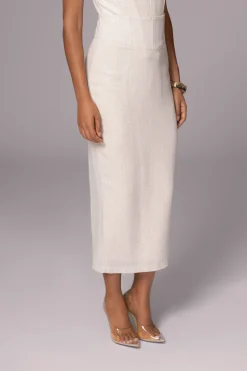 JLUXLABEL Natural Coastland Linen Skirt