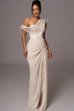 JLUXLABEL Natural New Obsession Draped Top