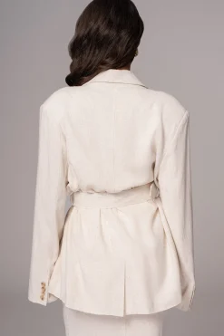 JLUXLABEL Natural Ocean Breeze Linen Blazer