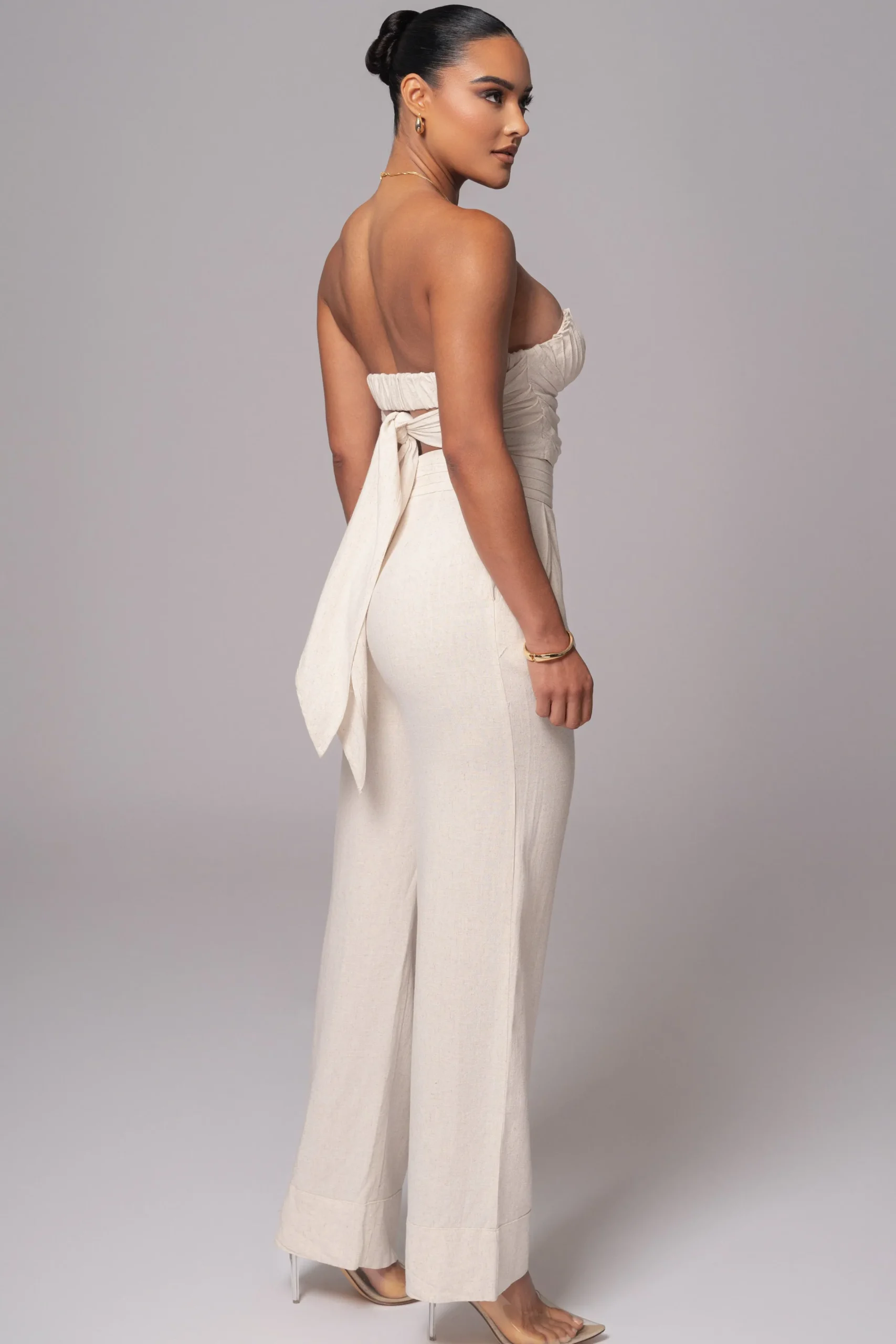 JLUXLABEL Natural Villa Views Linen Trousers