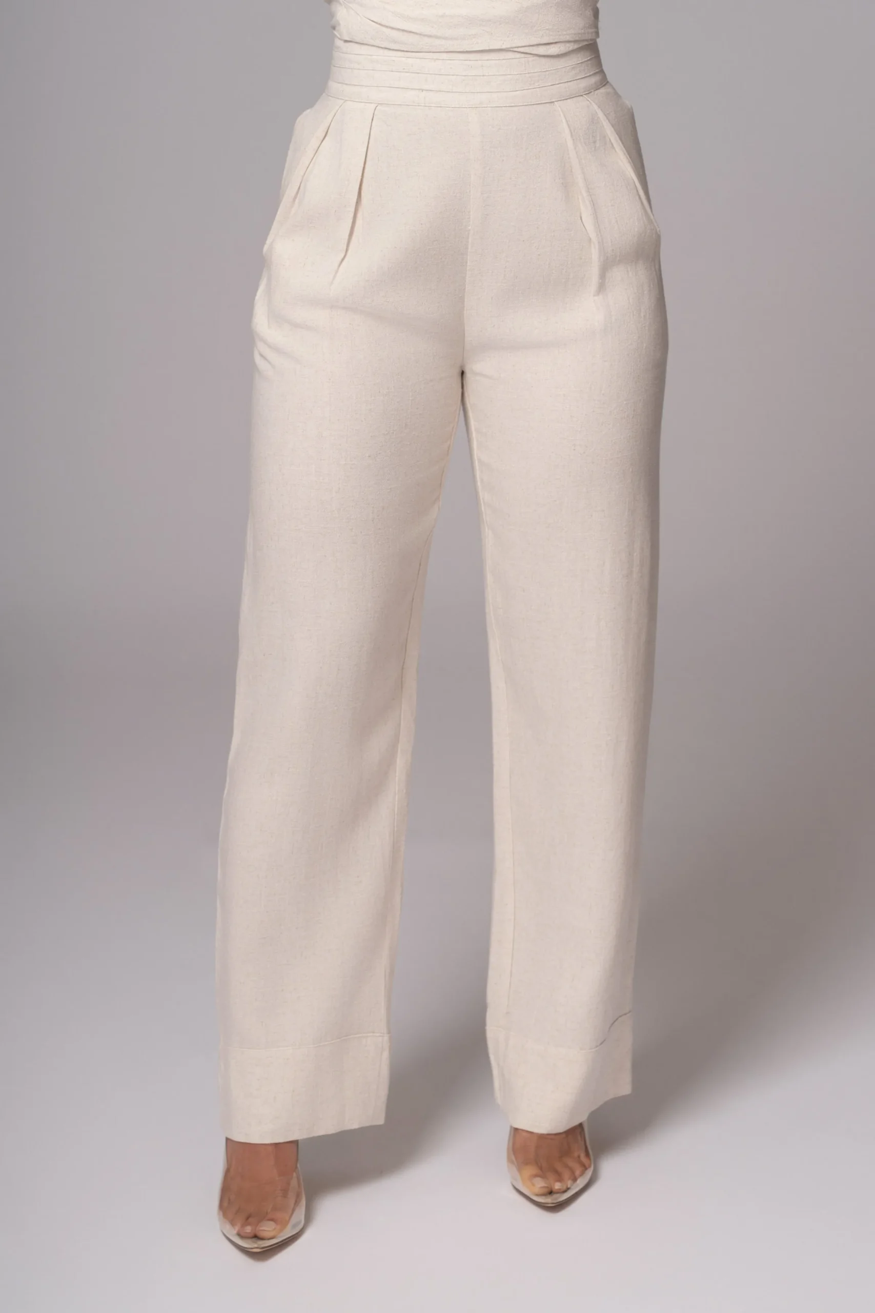 JLUXLABEL Natural Villa Views Linen Trousers