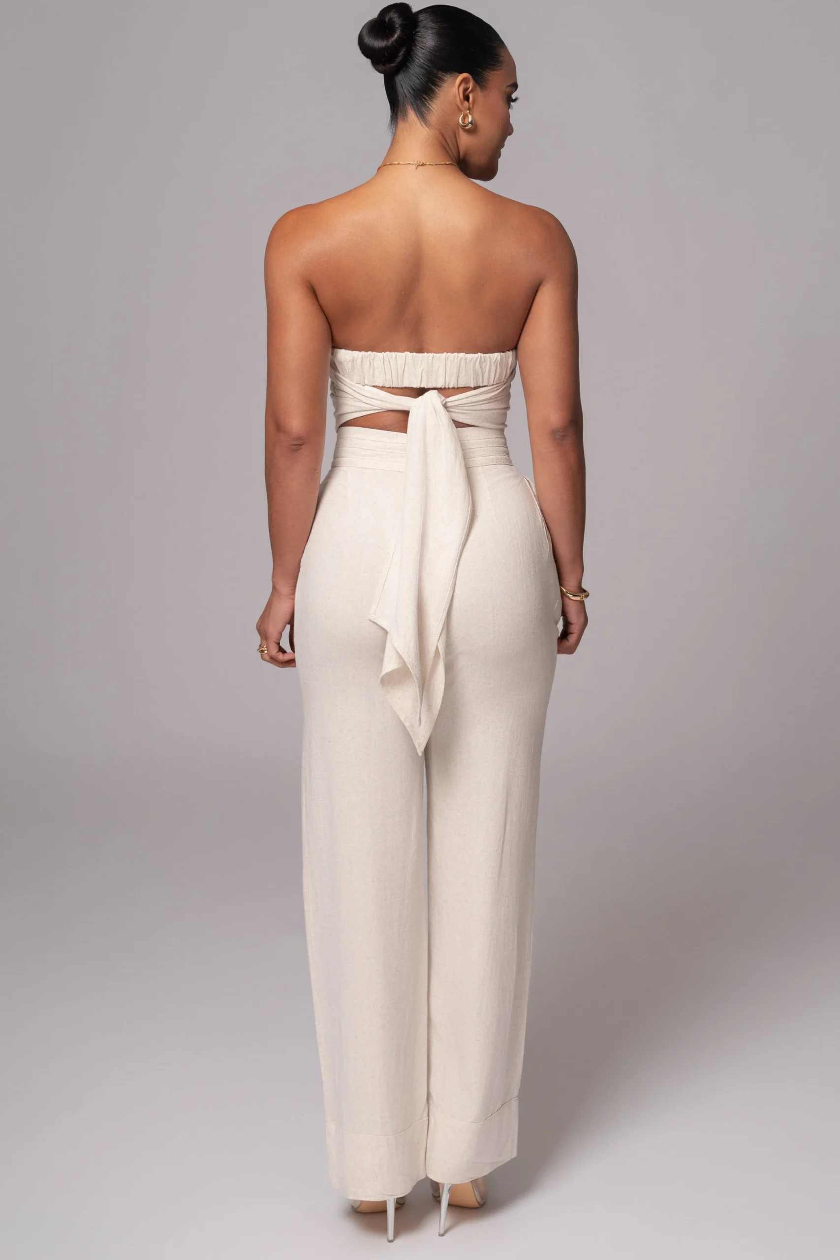 JLUXLABEL Natural Villa Views Linen Trousers