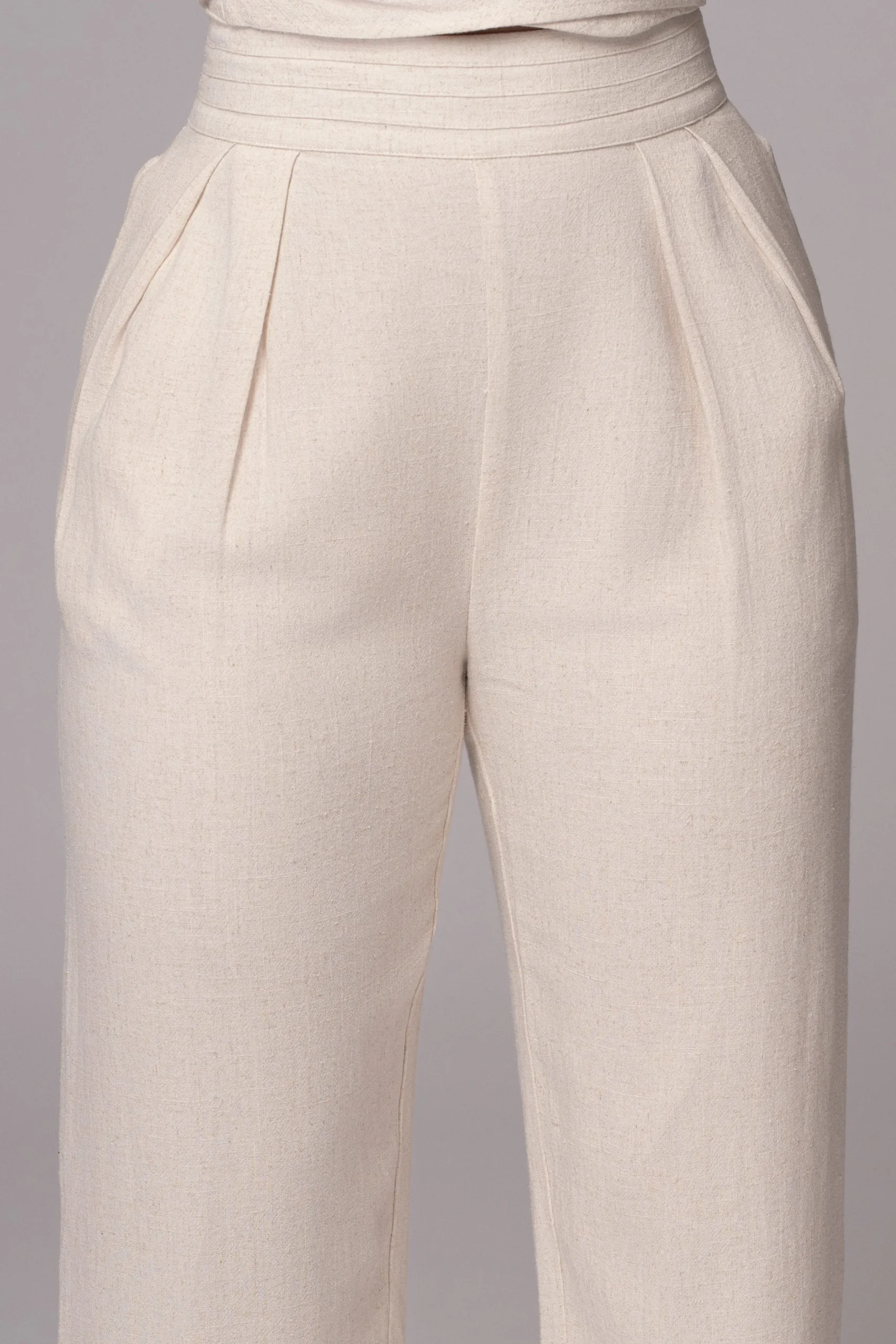 JLUXLABEL Natural Villa Views Linen Trousers