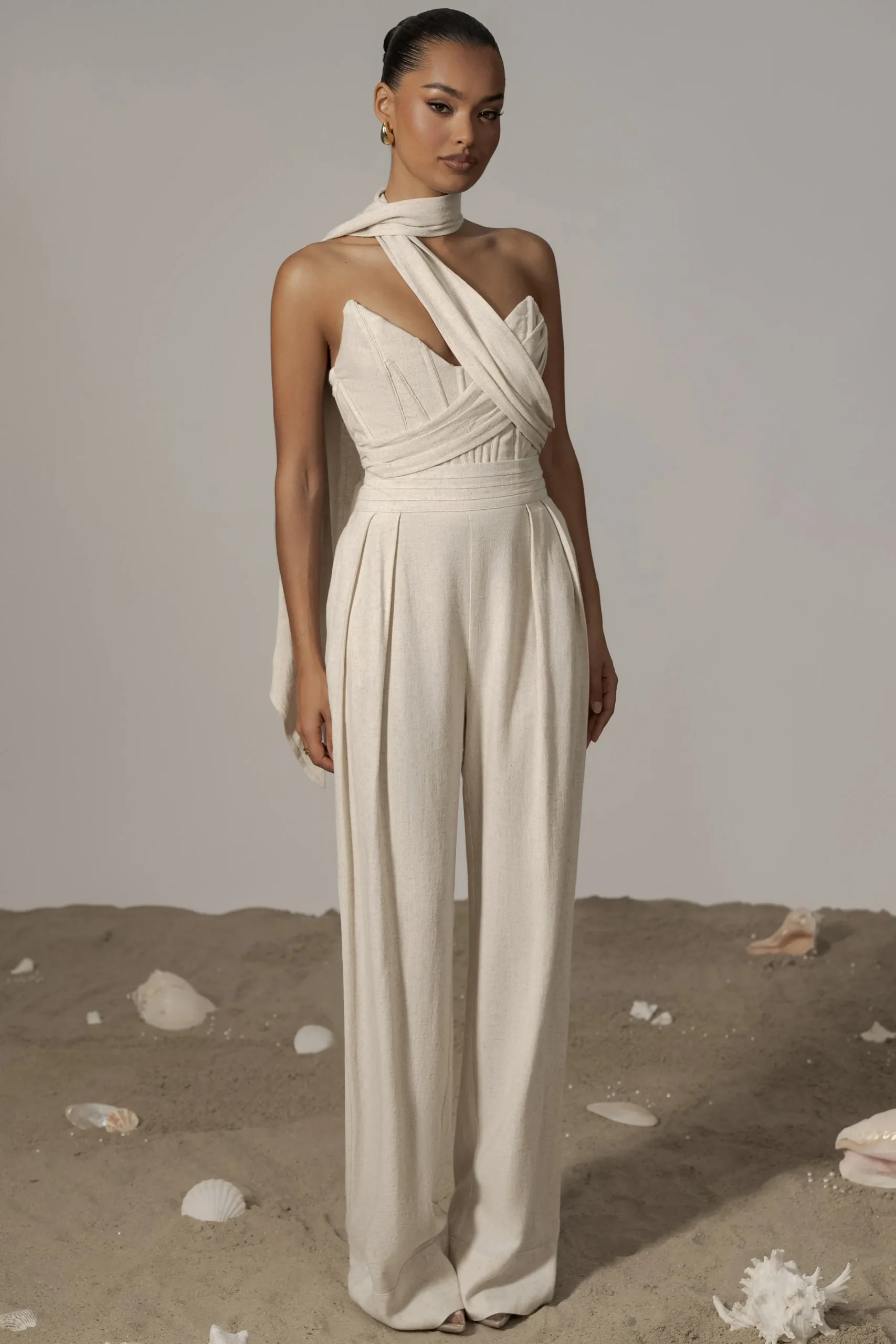 JLUXLABEL Natural Villa Views Linen Trousers