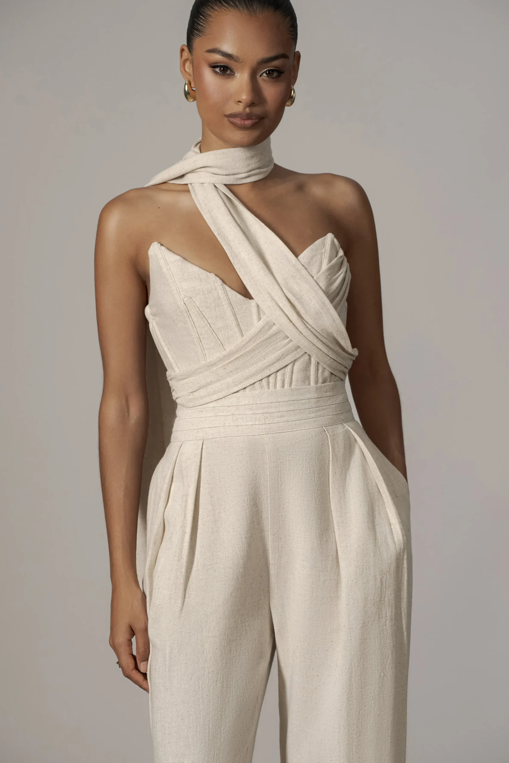 JLUXLABEL Natural Villa Views Linen Trousers