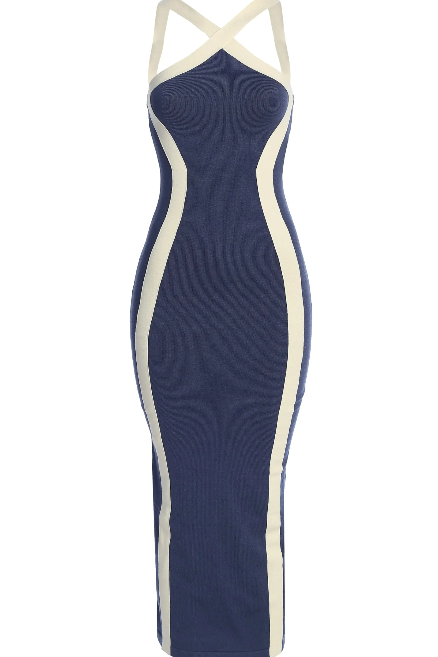 JLUXLABEL Navy Fabiola Contrast Maxi Dress