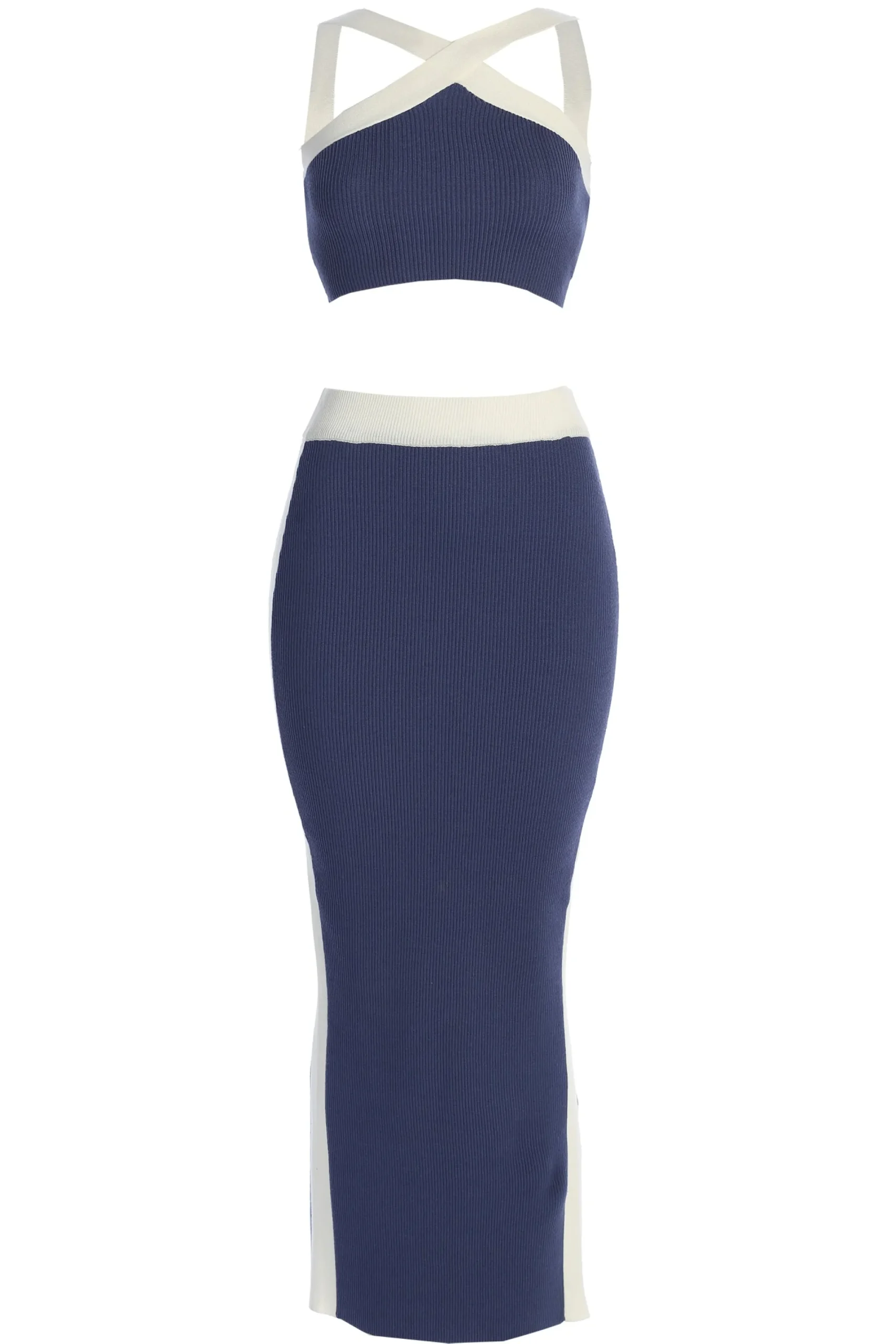 JLUXLABEL Navy Heartbreaker Two-Piece Skirt Set
