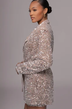 JLUXLABEL Nixie Sequin Oversized Blazer