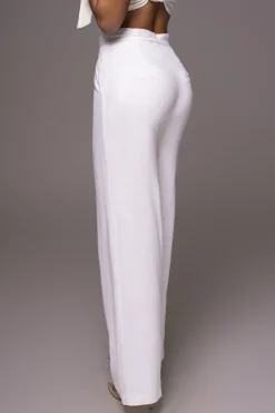 JLUXLABEL Off White Waverly Linen Trousers