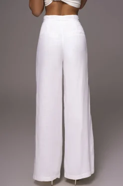 JLUXLABEL Off White Waverly Linen Trousers