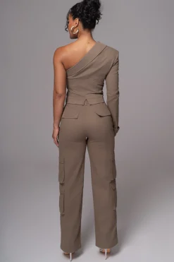 JLUXLABEL Olive Amal One Shoulder Top