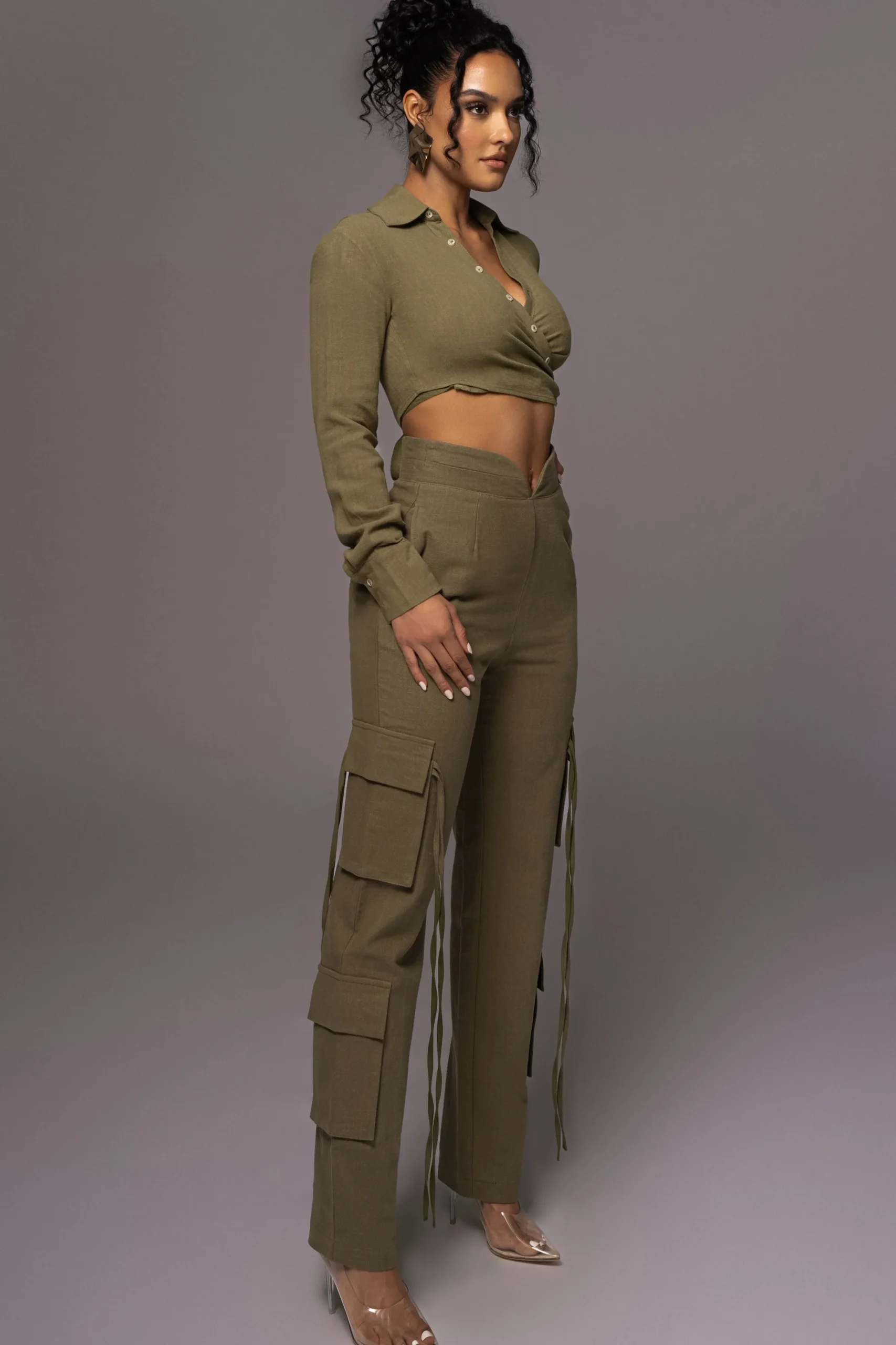 JLUXLABEL Olive Better Half Linen Utility Pants