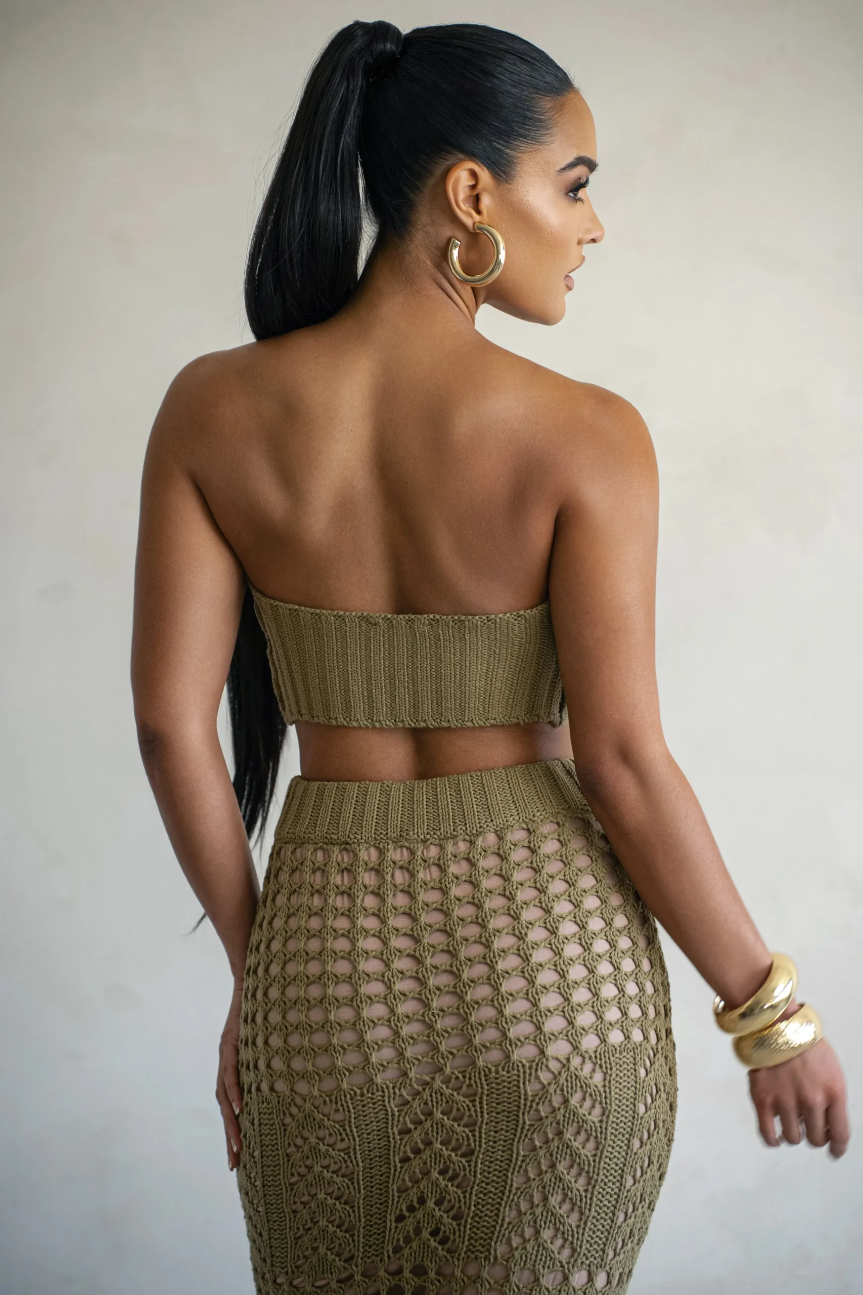 JLUXLABEL Olive Caribbean Skies Skirt Set