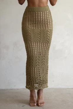 JLUXLABEL Olive Caribbean Skies Skirt Set