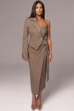 JLUXLABEL Olive City Life Cargo Skirt