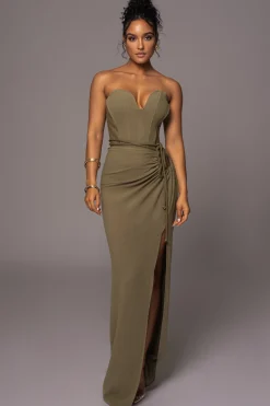 JLUXLABEL Olive Destination Linen Skirt Set