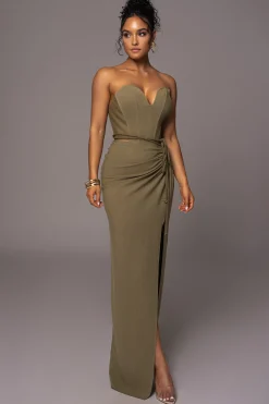 JLUXLABEL Olive Destination Linen Skirt Set
