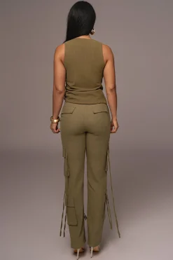 JLUXLABEL Olive Elicia Linen Top