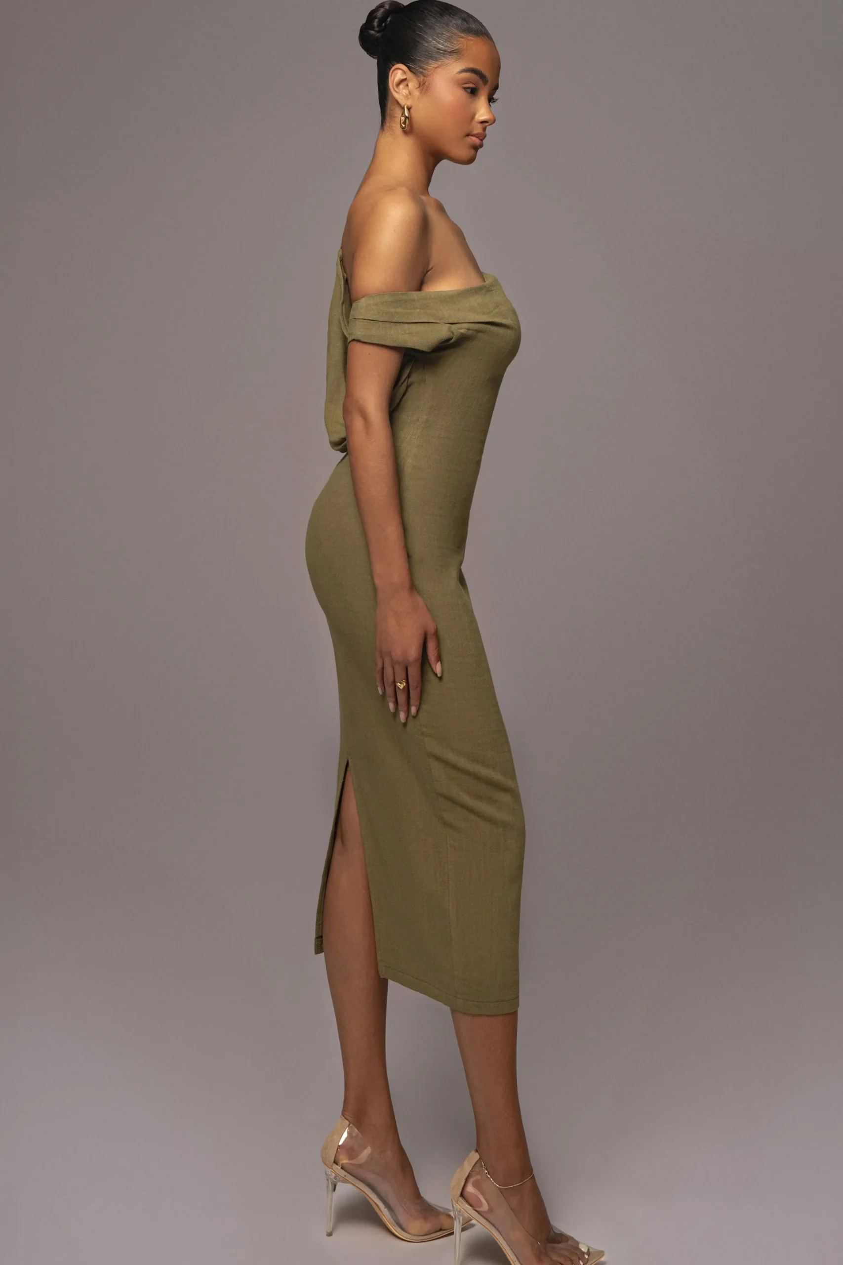 JLUXLABEL Olive Escape Linen Dress
