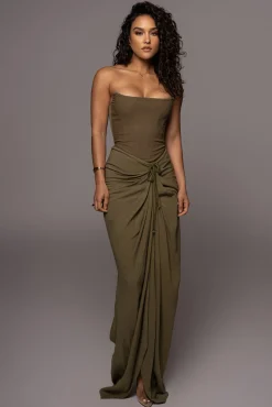 JLUXLABEL Olive Fenix Reversible Linen Corset